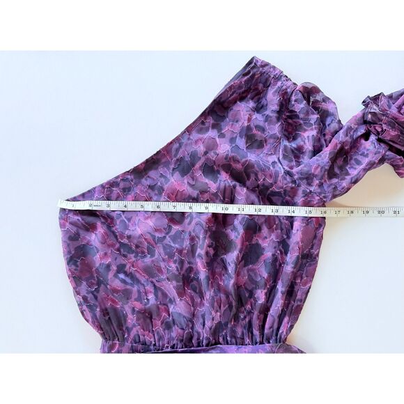NWT Ramy Brook Michelle Silk Blend One Shoulder Dress in Vibrant Purple Size 0 - Picture 12 of 14